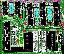 某住宅区二期工程景观规划总平面图免费下载 - 园林建筑及相关